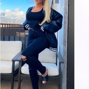 Fashion Nova Women's Dark Denim Skinny Jeans